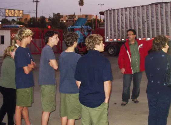 SCD giving a group of Boy Scouts a tour of the transfer and recycling facility