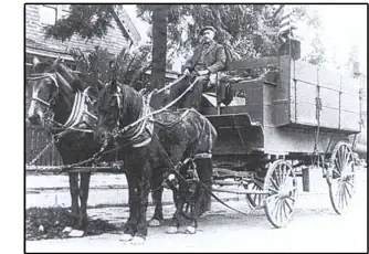 A horse-drawn garbage wagon from SCD's early days